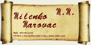 Milenko Marovac vizit kartica